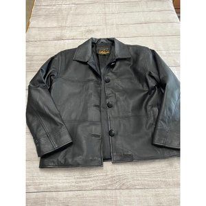 KC Collections Women's Black Leather Blazer Jacket Size Small computer screen